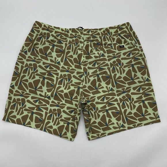 PrAna Metric E-Waist Board Shorts Size XXL Bio Mint Retro Bloom Swim Trunks NWT - Picture 9 of 12